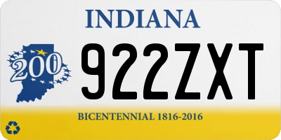 IN license plate 922ZXT