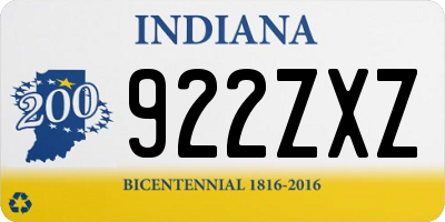 IN license plate 922ZXZ