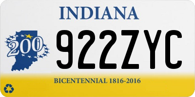 IN license plate 922ZYC