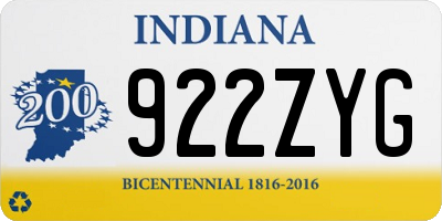 IN license plate 922ZYG