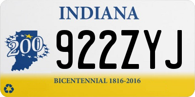 IN license plate 922ZYJ