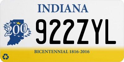 IN license plate 922ZYL