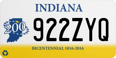 IN license plate 922ZYQ