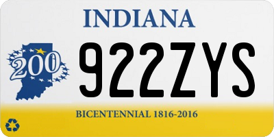 IN license plate 922ZYS