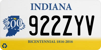 IN license plate 922ZYV