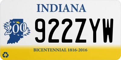 IN license plate 922ZYW