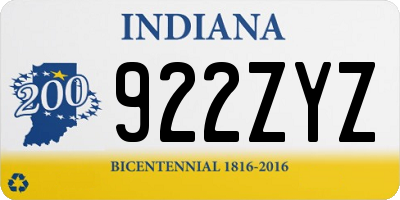 IN license plate 922ZYZ