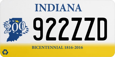 IN license plate 922ZZD
