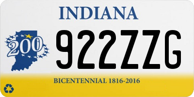 IN license plate 922ZZG