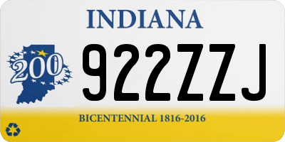 IN license plate 922ZZJ