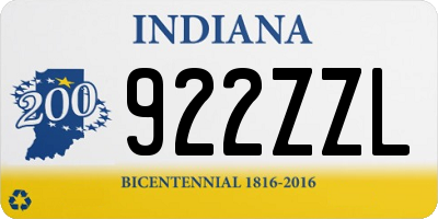 IN license plate 922ZZL