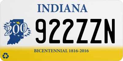 IN license plate 922ZZN
