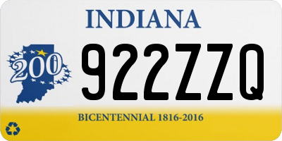 IN license plate 922ZZQ