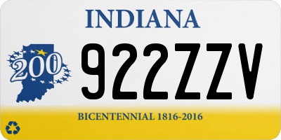 IN license plate 922ZZV