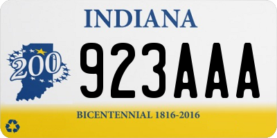IN license plate 923AAA