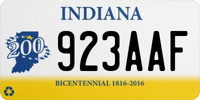 IN license plate 923AAF