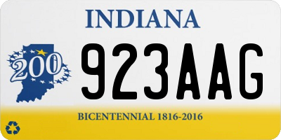 IN license plate 923AAG