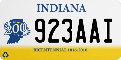 IN license plate 923AAI