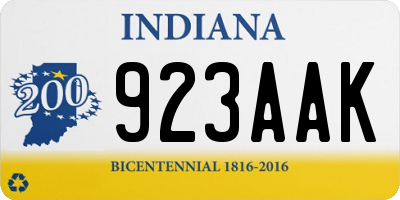 IN license plate 923AAK
