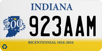 IN license plate 923AAM