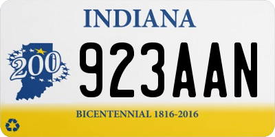 IN license plate 923AAN