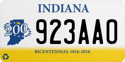 IN license plate 923AAO