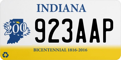 IN license plate 923AAP