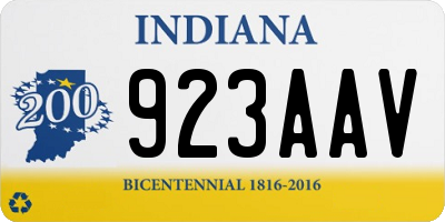 IN license plate 923AAV