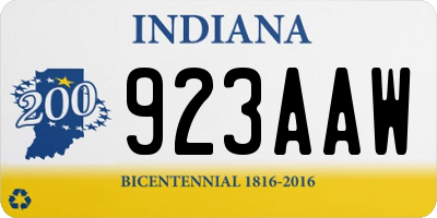 IN license plate 923AAW