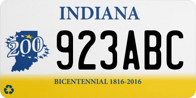 IN license plate 923ABC