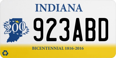 IN license plate 923ABD