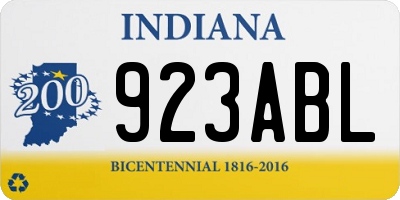 IN license plate 923ABL