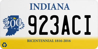 IN license plate 923ACI