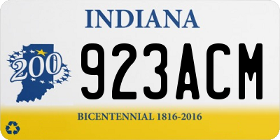 IN license plate 923ACM
