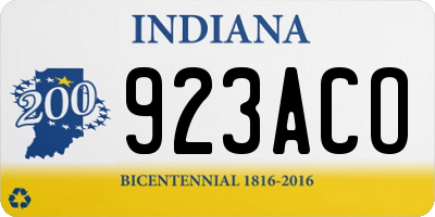 IN license plate 923ACO