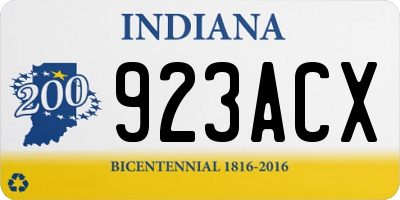 IN license plate 923ACX