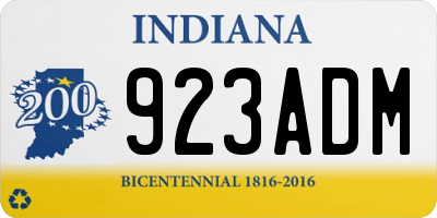 IN license plate 923ADM