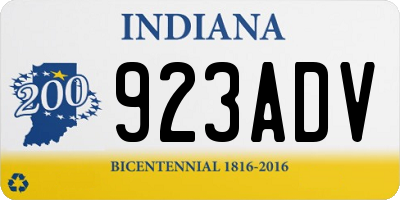 IN license plate 923ADV