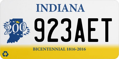 IN license plate 923AET