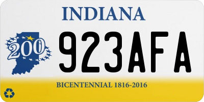 IN license plate 923AFA