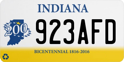 IN license plate 923AFD