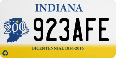 IN license plate 923AFE