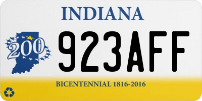 IN license plate 923AFF