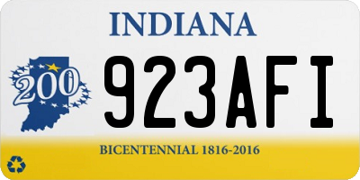 IN license plate 923AFI