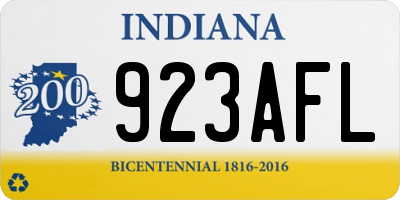 IN license plate 923AFL