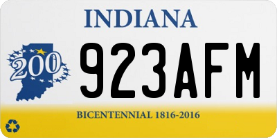 IN license plate 923AFM