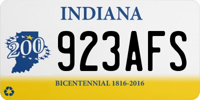 IN license plate 923AFS