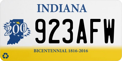 IN license plate 923AFW