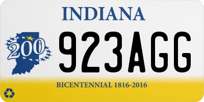 IN license plate 923AGG