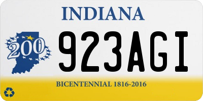 IN license plate 923AGI